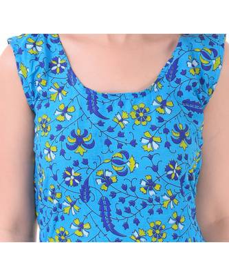 RUDRA Jaipuri Stylist  Cotton Printed Women's Maxi Long Dress (Free Size Upto 44-XXL) 4