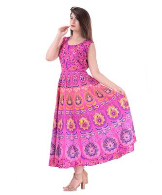 Jaipuri Stylist  Cotton Printed Women's Maxi Long Dress 2