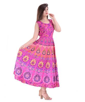 Jaipuri Stylist  Cotton Printed Women's Maxi Long Dress 3