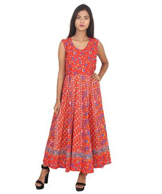 Jaipuri Stylist  Cotton Printed Women's Maxi Long Dress 1