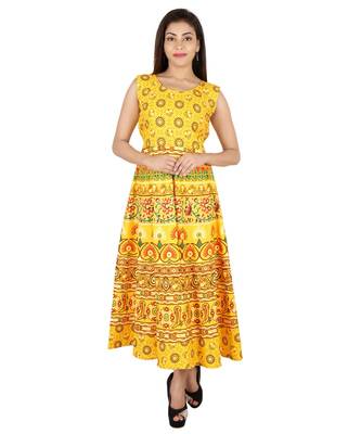 Jaipuri Stylist  Cotton Printed Women's Maxi Long Dress 1
