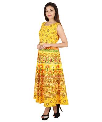 Jaipuri Stylist  Cotton Printed Women's Maxi Long Dress 4