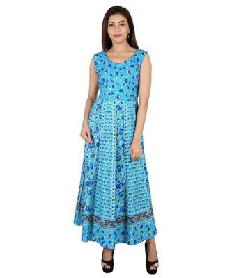 Jaipuri Stylist  Cotton Printed Women's Maxi Long Dress 1