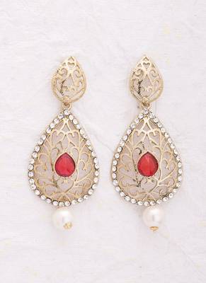 Filigree Drop Earrings With Pearl Embellishment 1