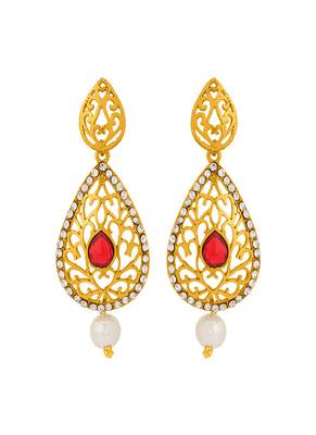 Filigree Drop Earrings With Pearl Embellishment 2