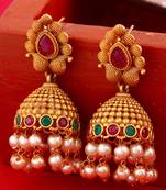 Southern Charisma Heavily Embellished Jhumka Earrings