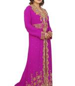 Pink Georgette Embroidered Zari Work Kaftan