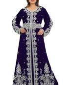 Purple Georgette Embroidered Zari Work Kaftan
