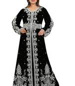 Black Georgette Embroidered Zari Work Kaftan