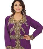 Magenta Georgette Embroidered Zari Work Kaftan