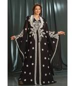 Black georgette embroidered zari work islamic-kaftans