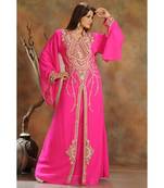 Pink Georgette Zari Work Kaftan 