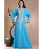 blue georgette embroidered zari work islamic-kaftans