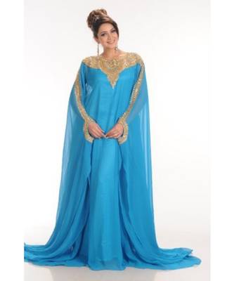 blue georgette embroidered zari work islamic-kaftans 1