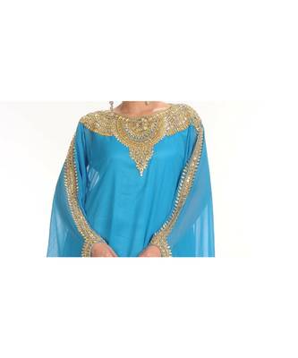 blue georgette embroidered zari work islamic-kaftans 3
