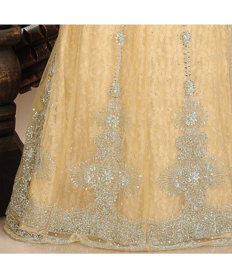 beige georgette embroidered zari work islamic-kaftans