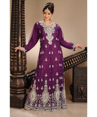 purple georgette embroidered zari work islamic-kaftans 1