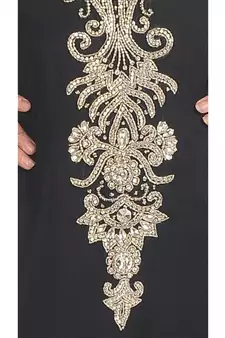 Black georgette embroidered zari work islamic-kaftans