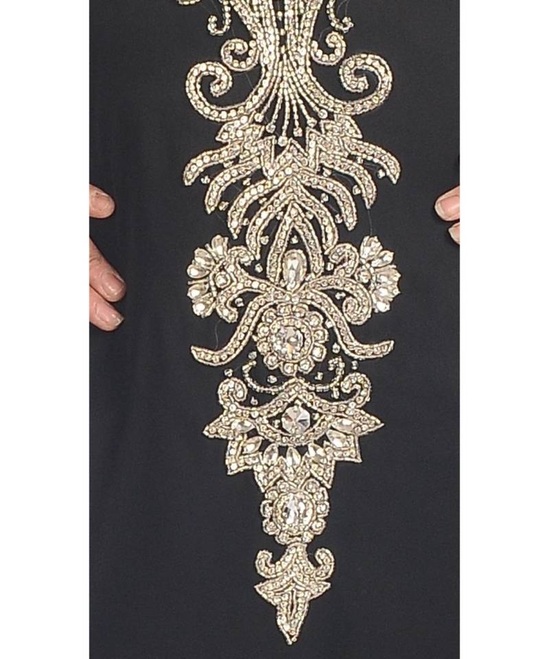 Black georgette embroidered zari work islamic-kaftans