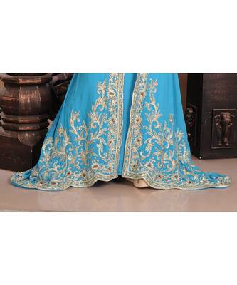 blue georgette embroidered zari work islamic-kaftans 2