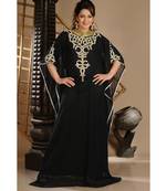 Black georgette embroidered zari work islamic-kaftans