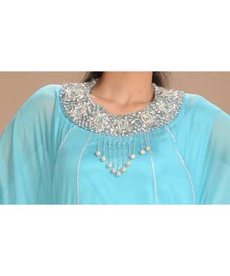 blue georgette embroidered zari work islamic-kaftans 1