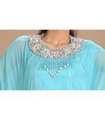 blue georgette embroidered zari work islamic-kaftans