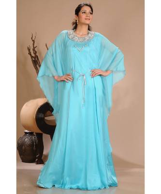 blue georgette embroidered zari work islamic-kaftans 2