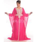Pink georgette embroidered zari work islamic-kaftans