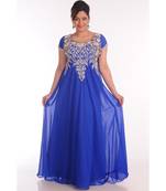 royal-blue georgette embroidered zari work islamic-kaftans