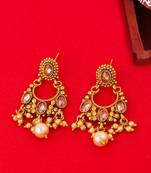 Golden Reprise Faux Pearls Earrings