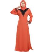 red georgette embroidered zari work islamic-kaftans