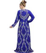 royal-blue georgette embroidered zari work islamic-kaftans