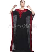 Black georgette embroidered zari work islamic-kaftans