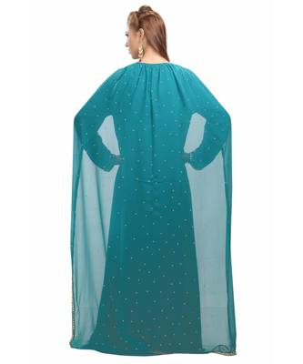 turquoise georgette embroidered zari work islamic-kaftans 3
