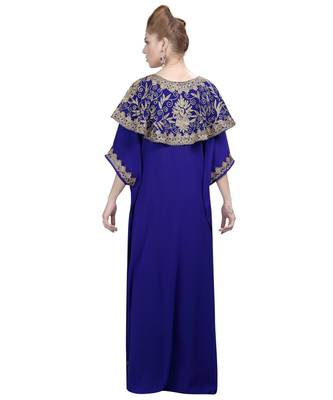 royal-blue georgette embroidered zari work islamic-kaftans 2