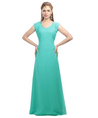 green georgette embroidered zari work islamic-kaftans 4