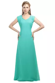 green georgette embroidered zari work islamic-kaftans