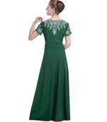 green georgette embroidered zari work islamic-kaftans