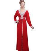 Red georgette embroidered zari work islamic-kaftans