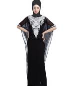 Black georgette embroidered zari work islamic-kaftans