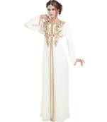 Cream georgette embroidered zari work islamic-kaftans