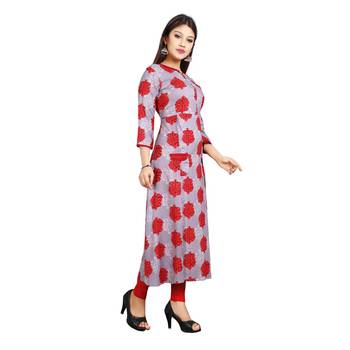 Pink printed rayon kurti 3