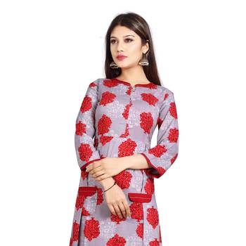 Pink printed rayon kurti 4