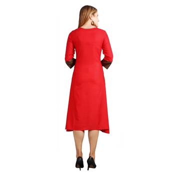 Red printed rayon kurti 2