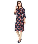 Blue printed rayon kurti