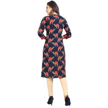 Blue printed rayon kurti 2