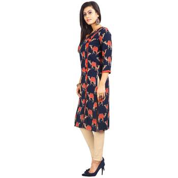 Blue printed rayon kurti 3