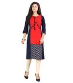 Blue printed rayon kurti