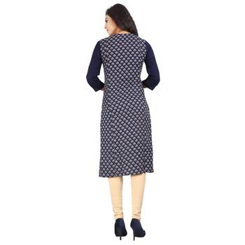 Blue printed rayon kurti 2